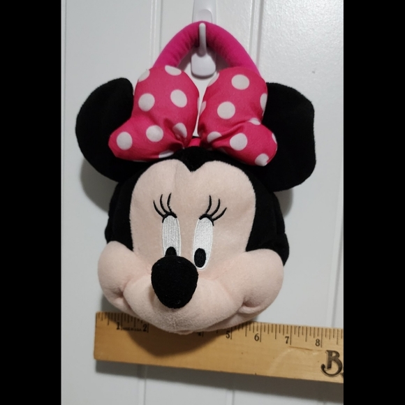Disney Minnie Mouse purse 3d head soft plush pink polka dot girls bag - Picture 6 of 6